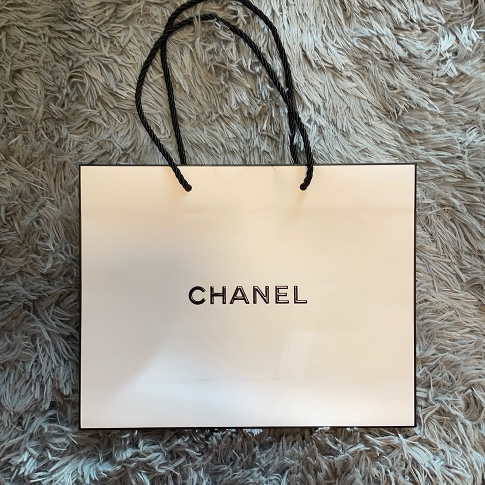Chanel paper bag, 10 in wide, 8 in tall